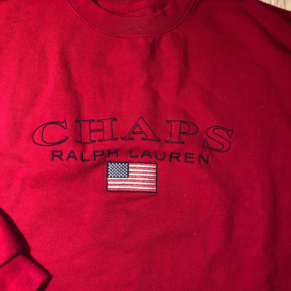 CHAPS Ralph Lauren Red Flag Sweater – “CRL” Knit Pullover, Patriotic USA - Picture 3 of 5